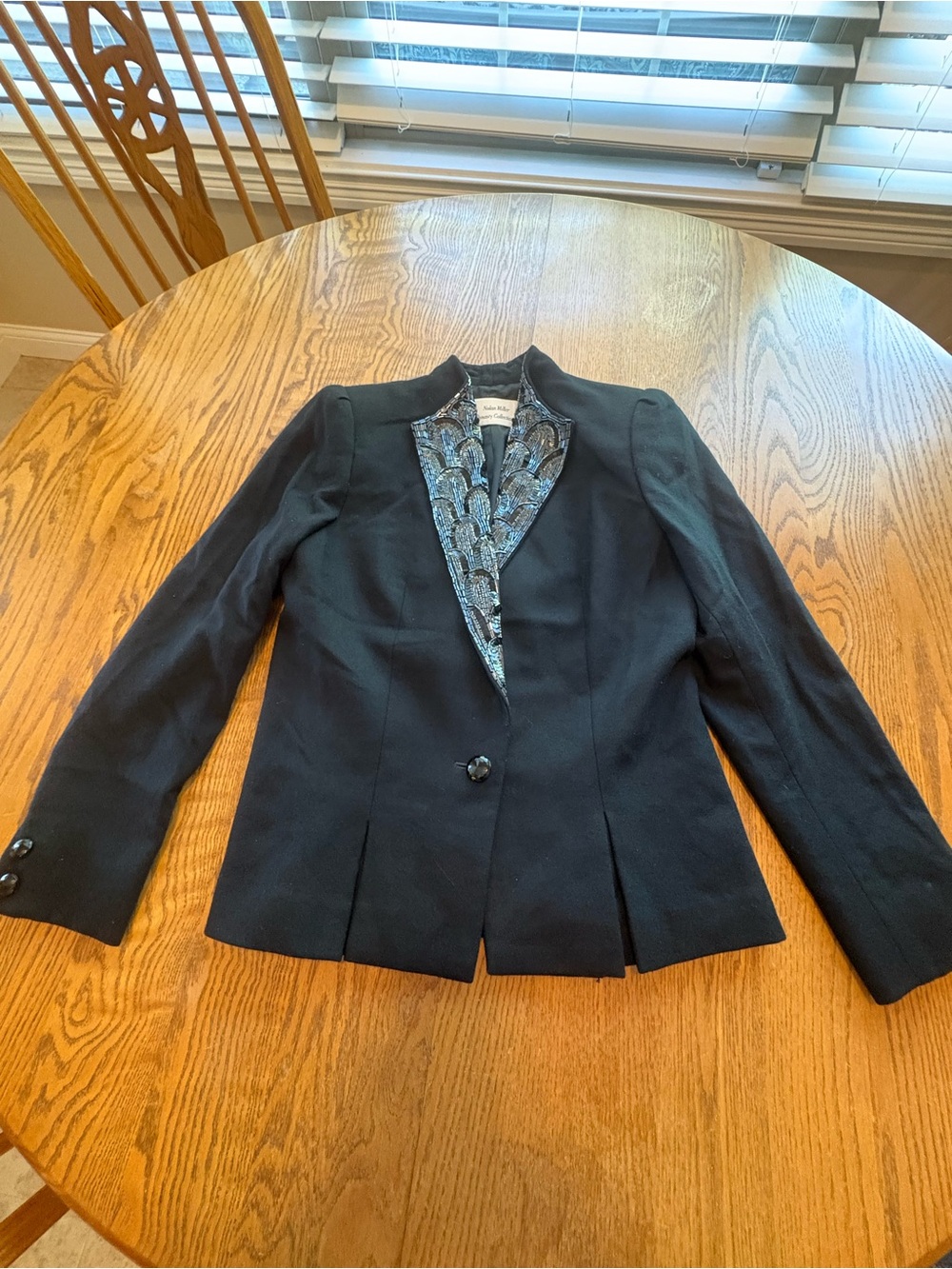 Nolan Miller Dynasty Collection Vintage 80’s Designer Black Wool Beaded Jacket 2